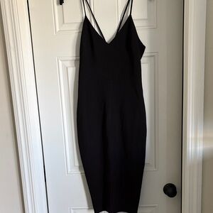 Likely Black Midi Dress with Spaghetti Straps